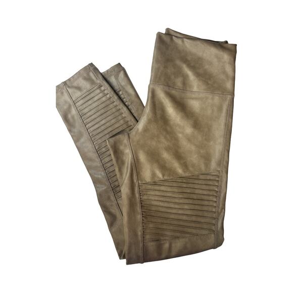 7 for all mankind Brown Faux leather Moro Leggings size Medium - Picture 4 of 10